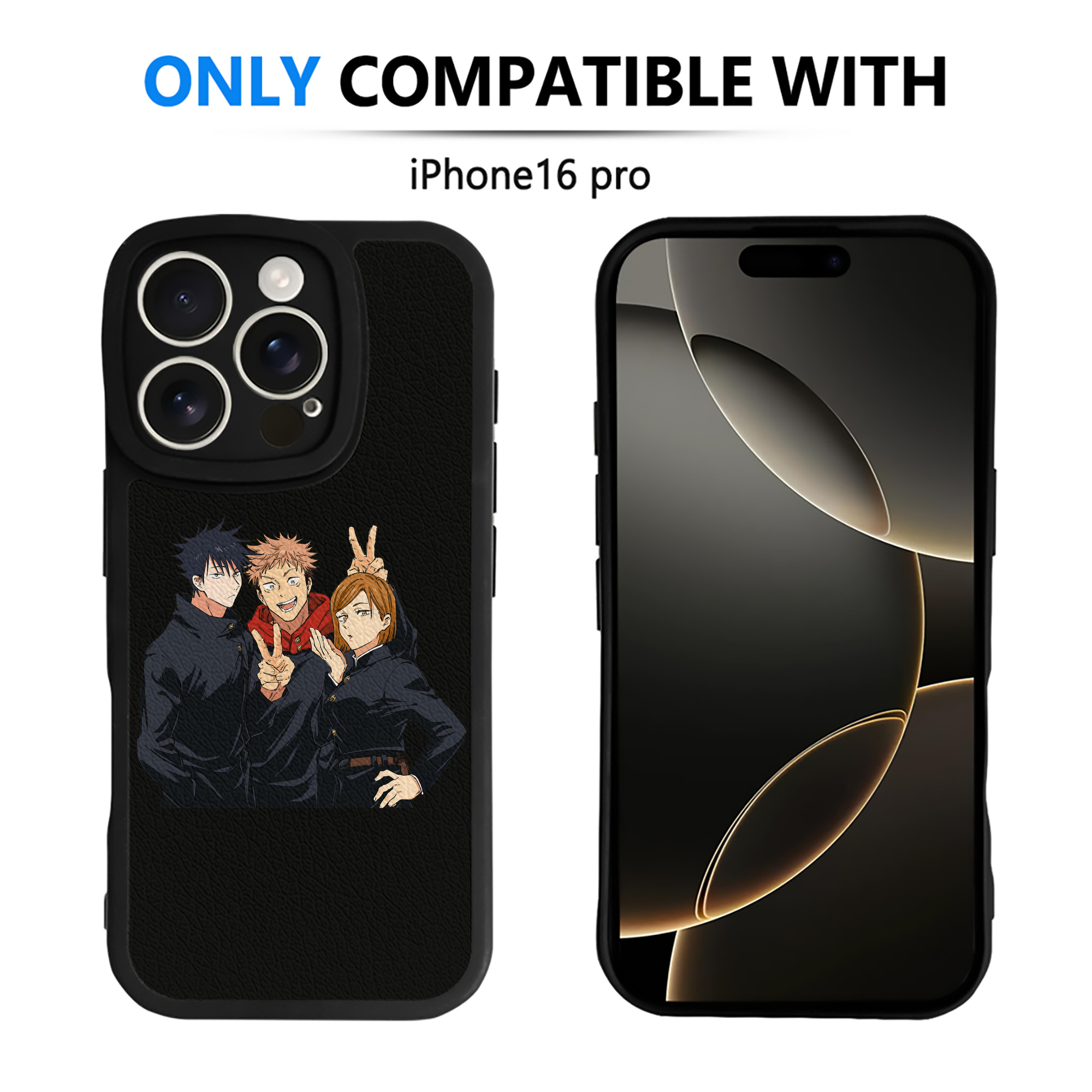 （画像用） 呪術廻戦 Jujutsu Kaisen 【iPhone 16シリーズ対応】シリコンスマホケース（レザー調） 材質：シリコン